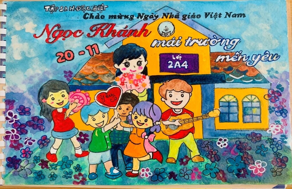 Khối 2 trường Tiểu học Ngọc Khánh tưng bừng chào đón ngày Nhà giáo Việt Nam 20/11