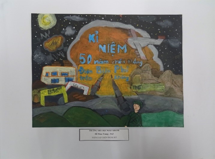 Học sinh trường Tiểu học Ngọc Khánh hưởng ứng và đạt giải trong cuộc thi vẽ tranh " Hà Nội - Điện Biên Phủ trên không"