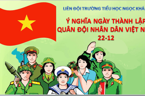Sinh hoạt dưới cờ - Chủ điểm "Chào mừng 77 năm ngày thành lập quân đội nhân dân Việt Nam 22-12 (22/12/1944 - 22/12/2021)"