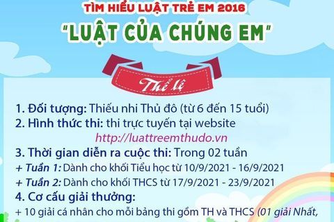 Phát động cuộc thi trực tuyến "Tìm hiểu luật trẻ em 2016"
