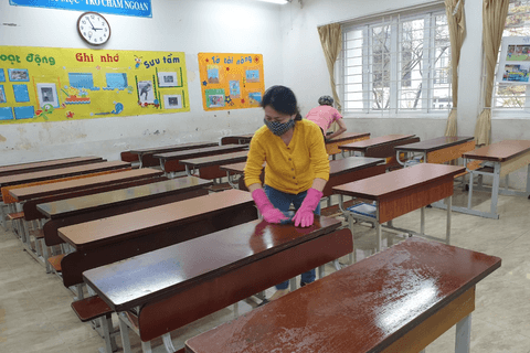 Khối 4 - Trường Tiểu học Ngọc Khánh  sẵn sàng đón học sinh trở lại trường