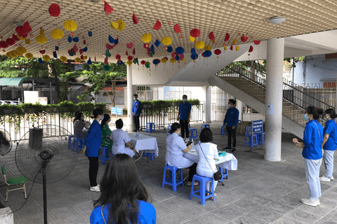 Trường Tiểu học Ngọc Khánh trong những ngày làm công tác điểm chờ của kỳ thi tốt nghiệp trung học phổ thông quốc gia năm 2021