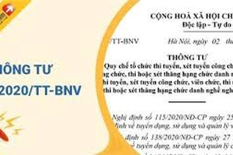 Thông tư 6/2020/TT-BNV Quy chế tổ chức thi tuyển, xét tuyển công chức, viên chức