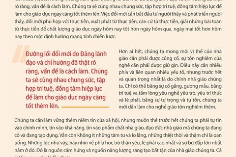 Thư của Bộ trưởng Bộ Giáo dục và Đào tạo gửi các nhà giáo