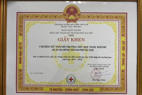 Công tác Chữ thập đỏ của trường Tiểu học Ngọc Khánh được triển khai hiệu quả, thiết thực và có nhiều sáng tạo