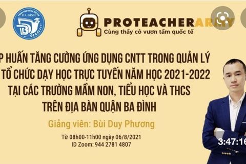 Ngành giáo dục Ba Đình tập huấn kỹ năng quản lý và dạy học trực tuyến