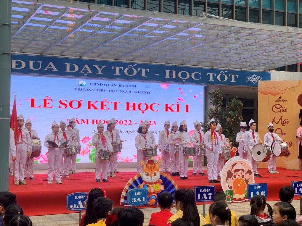 Trường Tiểu học Ngọc Khánh tưng bừng tổ chức lễ sơ kết học kì I và lễ hội bánh chưng xanh chào đón Xuân Quý Mão 2023