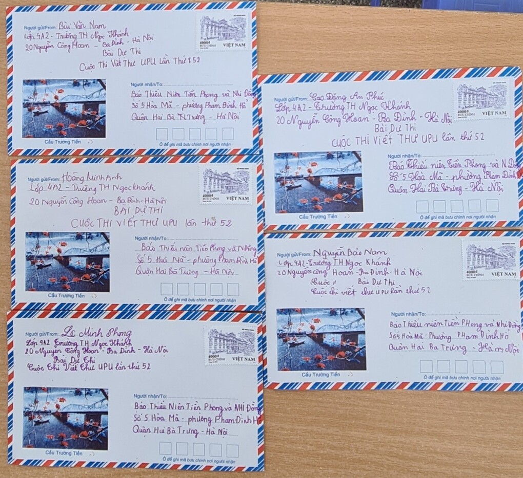 Những cánh thư mơ ước của học sinh lớp 4A2 trường Tiểu học Ngọc Khánh hưởng ứng cuộc thi viết thư Quốc tế UPU lần thứ 52 - Năm 2023