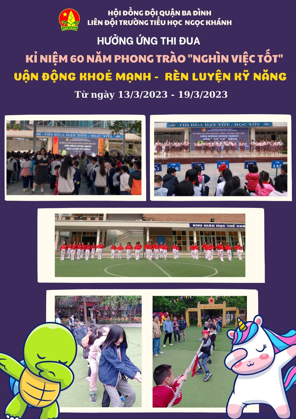 Liên Đội trường Tiểu học Ngọc Khánh hưởng ứng thi đua kỉ niệm 60 năm phong trào “ Nghìn việc tốt”