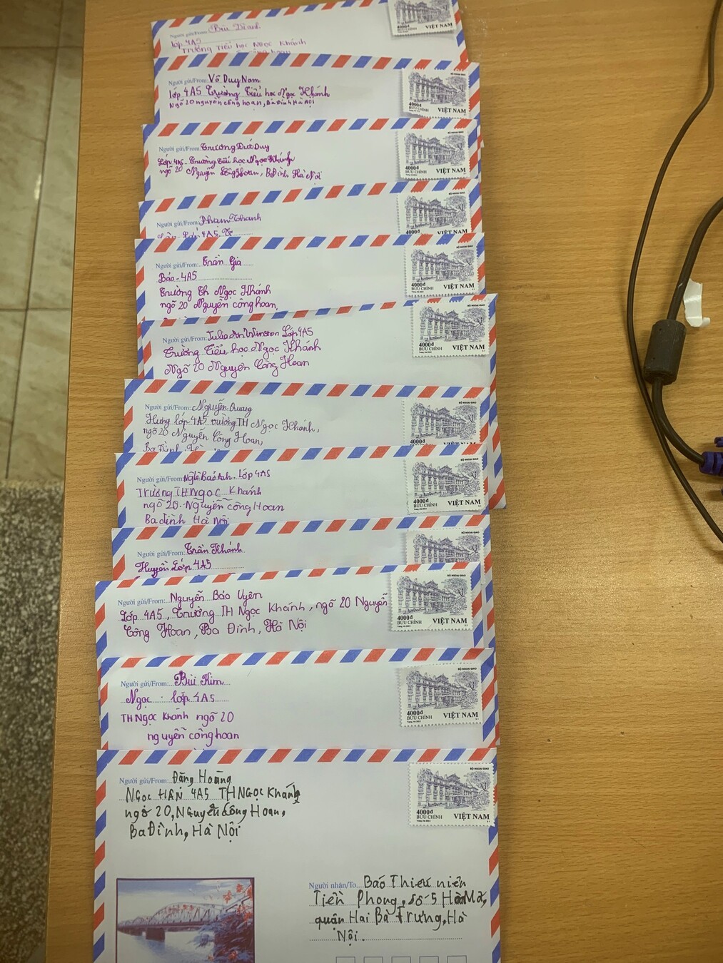 Lớp 4A5 tích cực tham gia cuộc thi viết thư Quốc tế UPU lần thứ 52