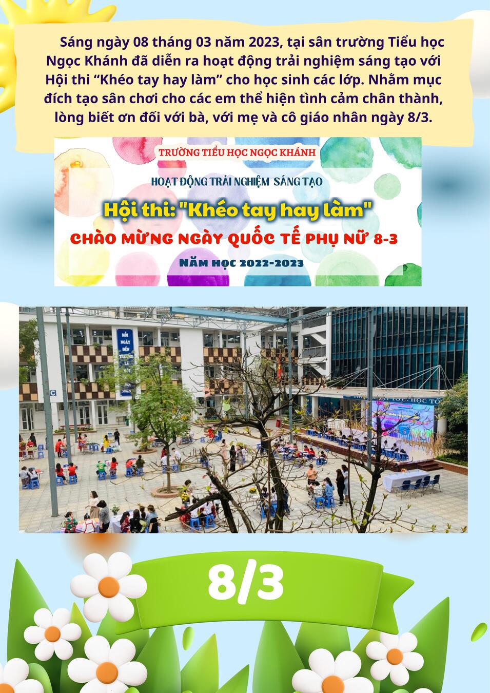 Hội thi " Khéo tay hay làm" chào mừng ngày Quốc tế Phụ Nữ 8/3