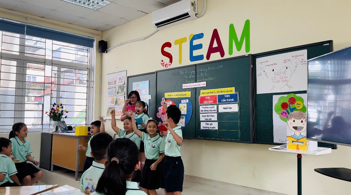 Cô và trò 3A5 tích cực tham gia tiết Chuyên đề cấp Quận môn Tự nhiên xã hội lớp 3