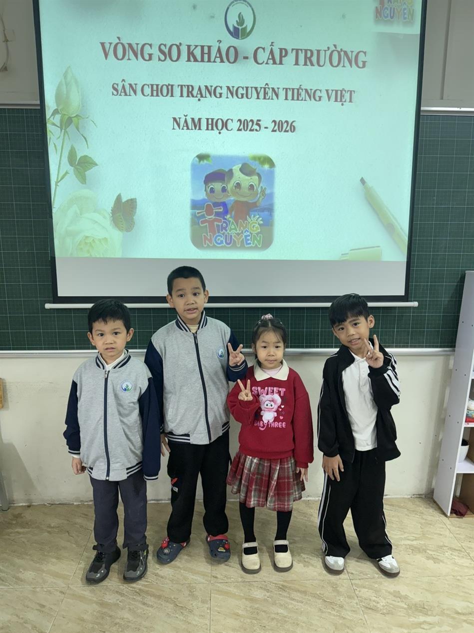 Lớp 1A4 tự tin chinh phục Hội thi Trạng Nguyên Tiếng Việt cấp trường.