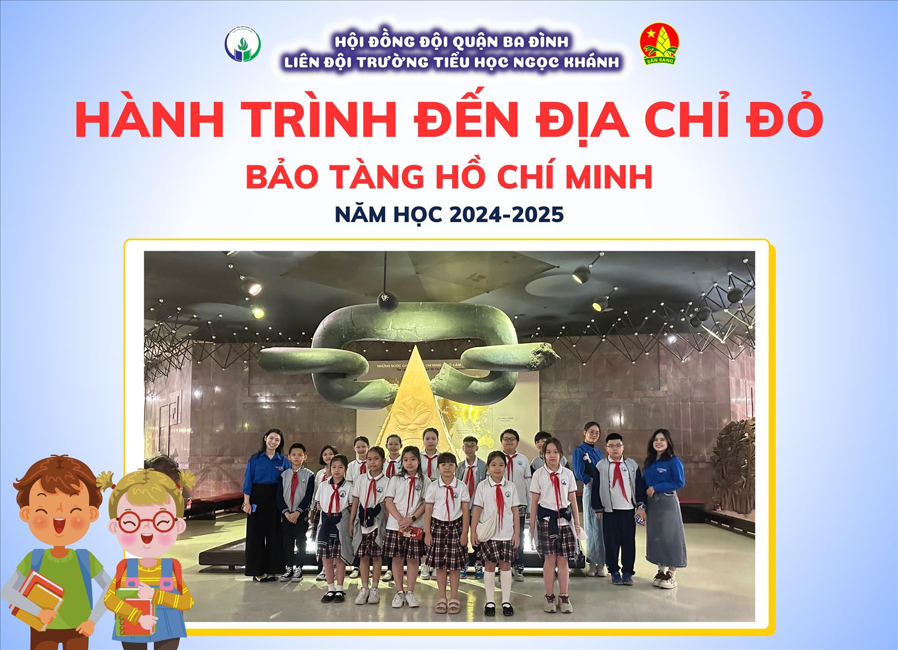Liên đội trường kết hợp Chi đoàn trường Tiểu học Ngọc Khánh đưa học sinh tham quan Địa chỉ đỏ.