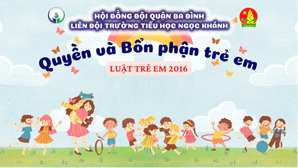Liên đội trường Tiểu học Ngọc Khánh tuyên truyền về Luật trẻ em 2016.