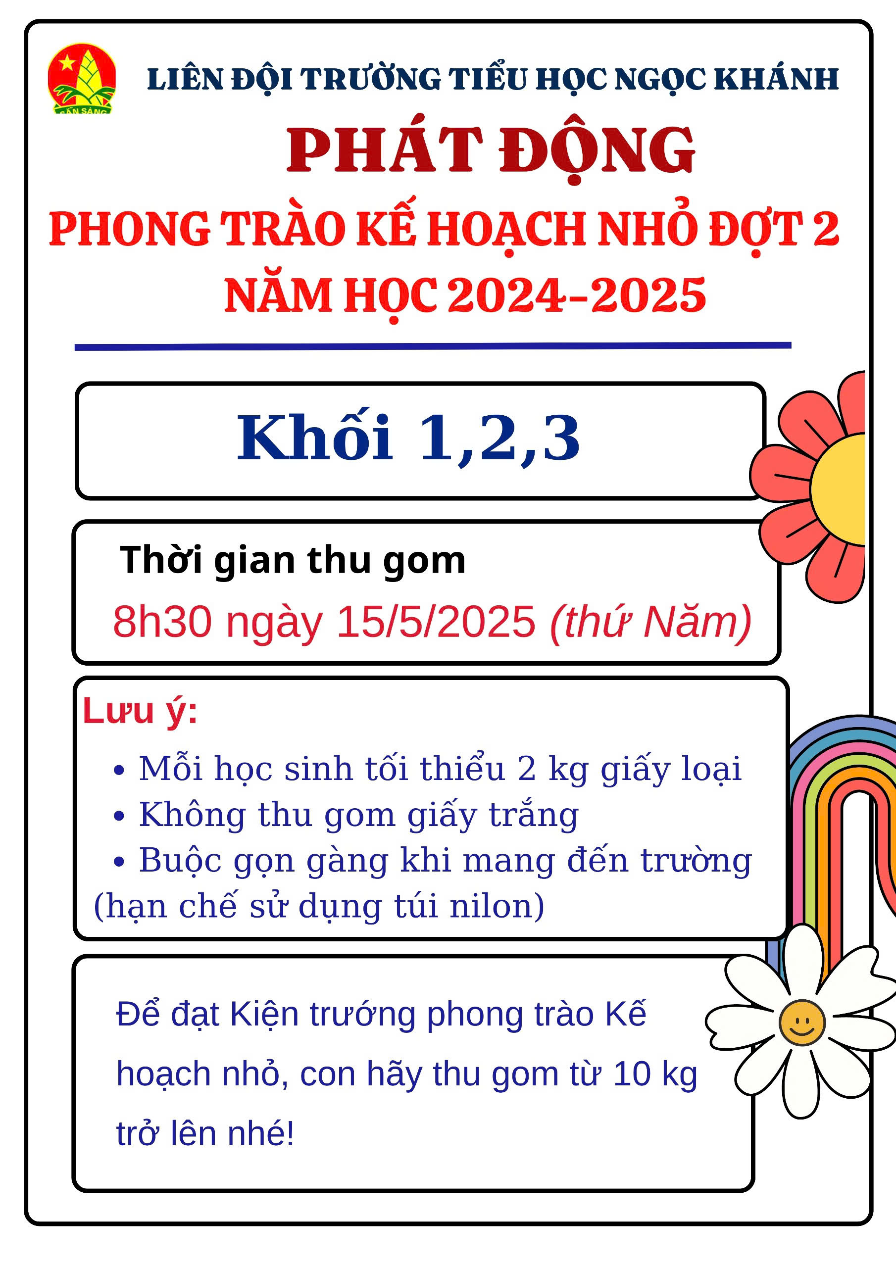 Lớp 3A7 tích cực tham gia phong trào Kế hoạch nhỏ - Đợt 2 (Năm học 2024-2025)