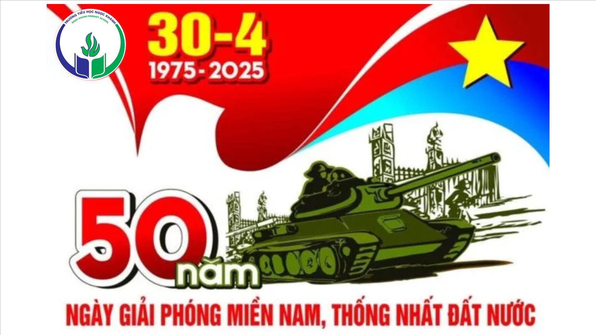 Trường Tiểu học Ngọc Khánh rực rỡ trong khí thế hào hùng của buổi lễ kỉ niệm 50 năm ngày giải phóng miền Nam, thống nhất đất nước (30/4/1975 – 30/4/2025)