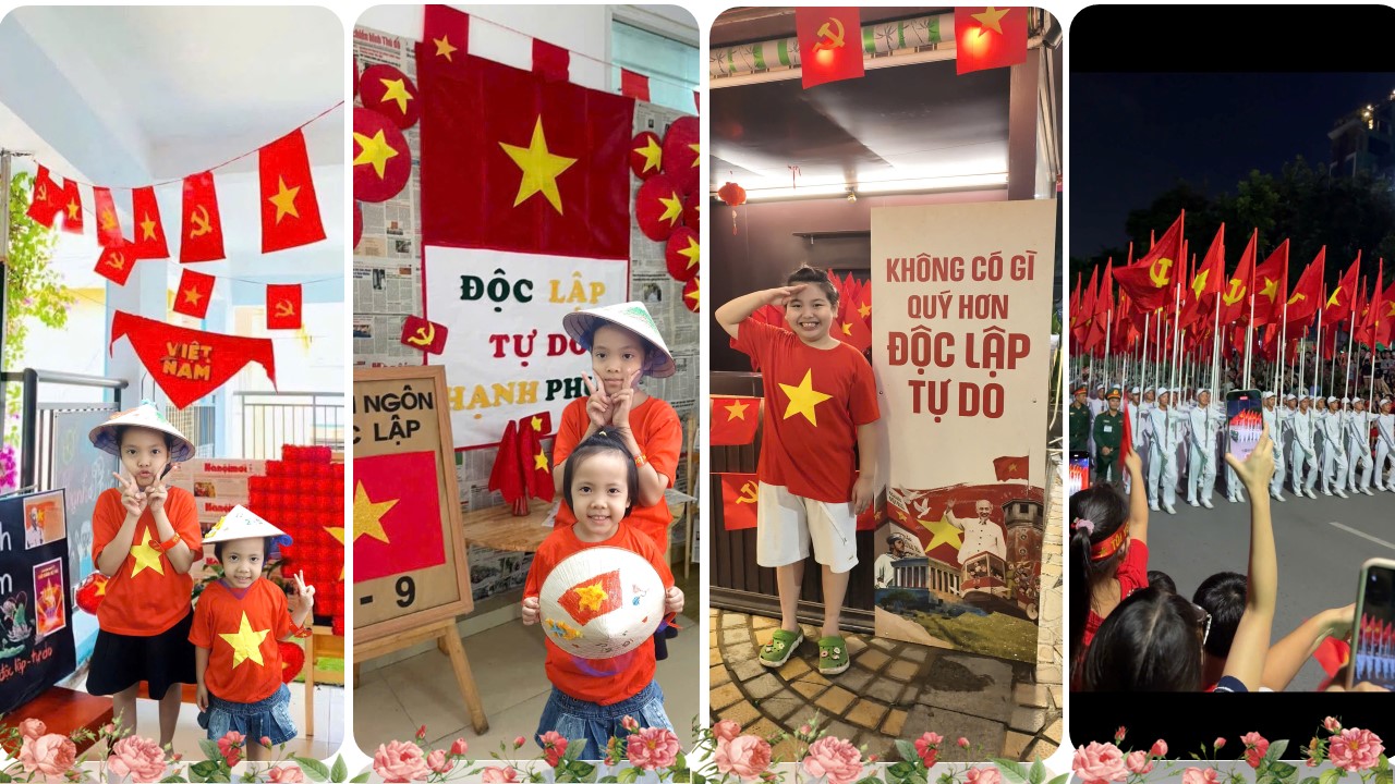 Học sinh lớp 4A1 giữ gìn nếp sống văn minh thanh lịch trong đại lễ A80