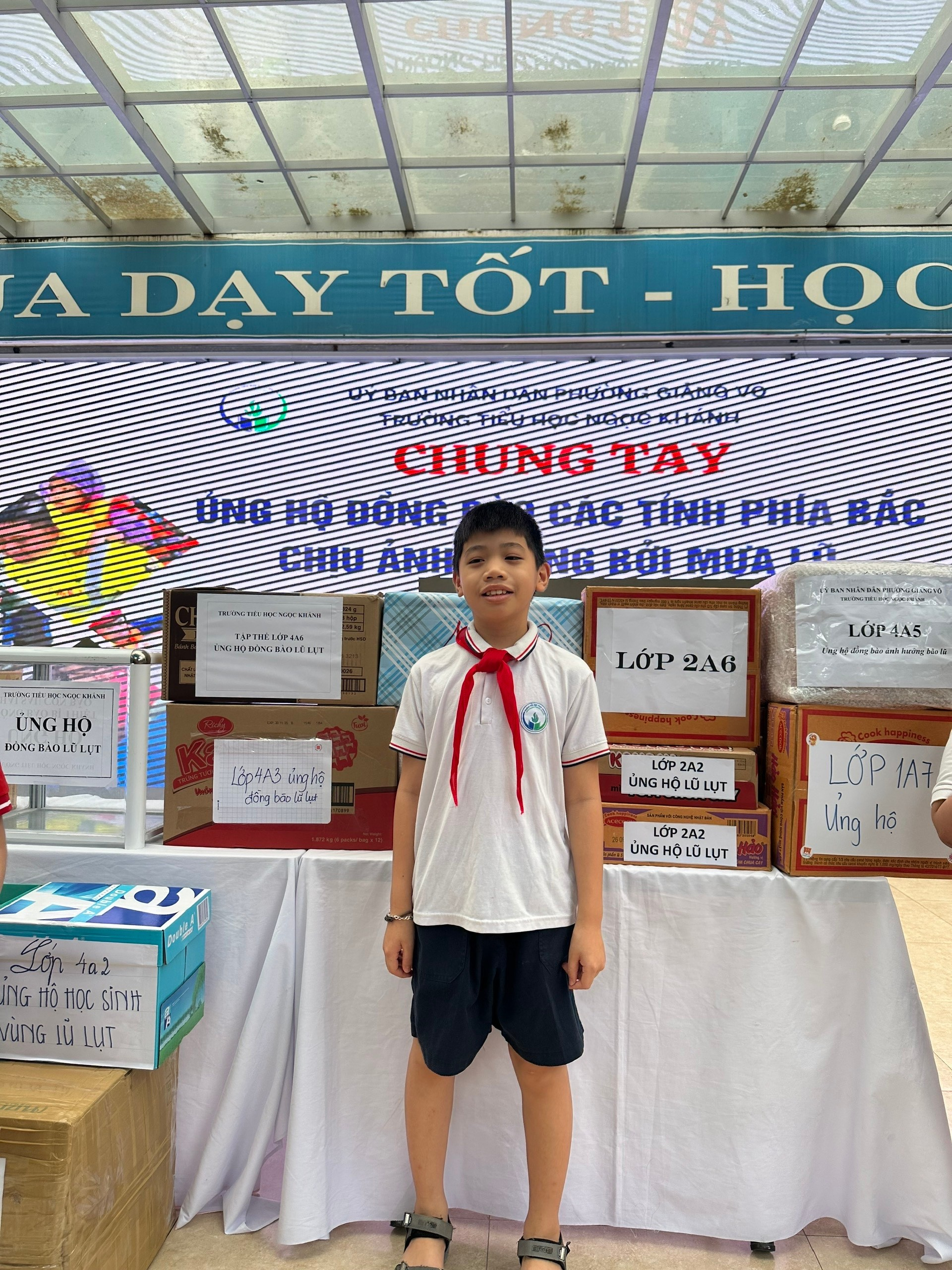 A child standing in front of a table with boxes

AI-generated content may be incorrect.