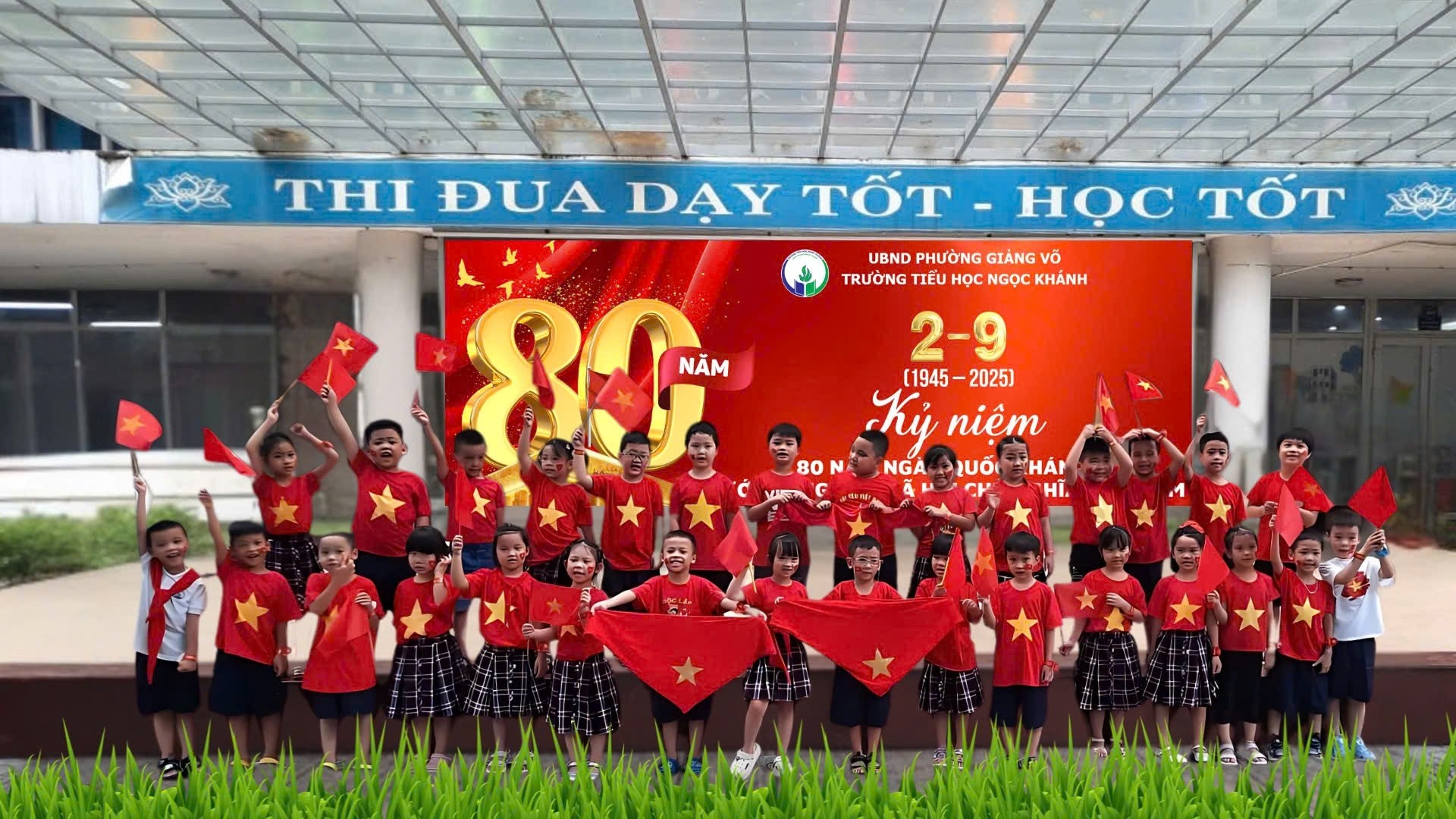 A group of children holding flags

AI-generated content may be incorrect.